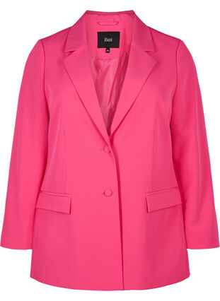 Klassieke blazer met knoopsluiting, Pink Yarrow, Packshot image number 0