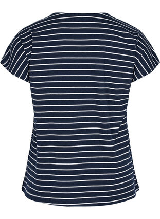 Katoenen t-shirt met strepen, Blue Stripe, Packshot image number 1