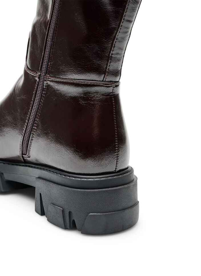 Lange laars met een licht gebarsten look, Bruin, Packshot