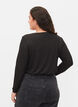 Blouse met uitgesneden detail en lange mouwen, Black, Model image number 1