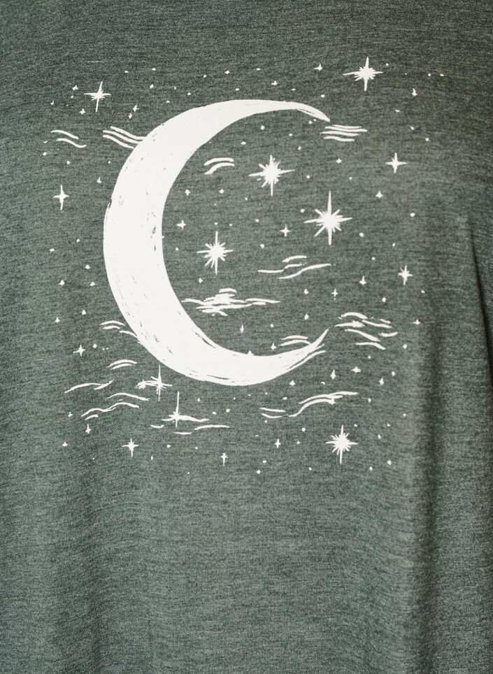 Chemise de nuit &agrave; manches courtes avec imprim&eacute; de texte, Vert, Packshot image number 2