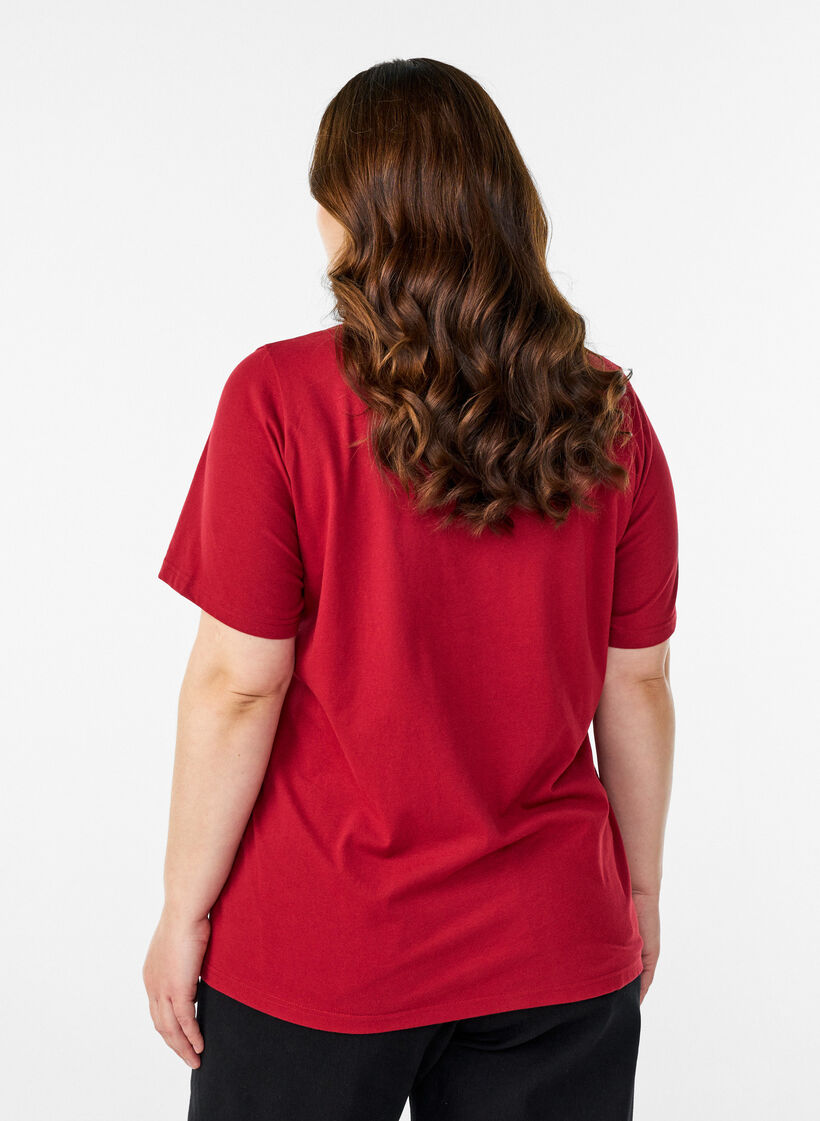 T-shirt met print, Rood, Model image number 2