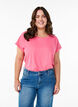 T-shirt &agrave; manches courtes en m&eacute;lange de coton, Rose, Model image number 0