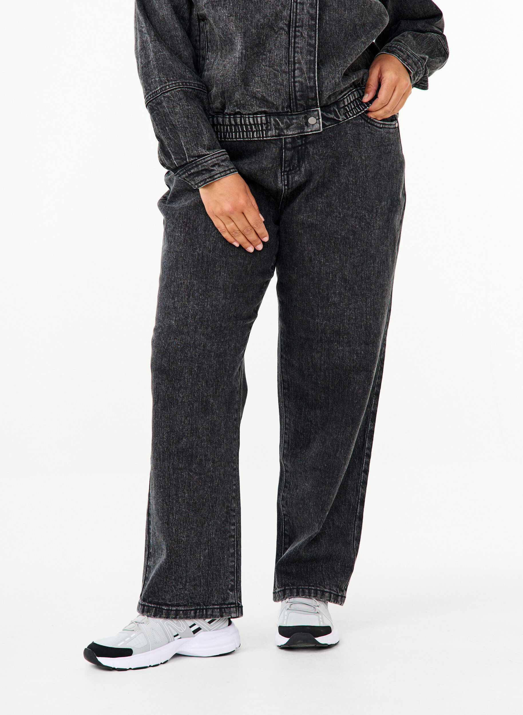 ZizziLosse jeans met gekorte lengte, Grijs, Model image number 2