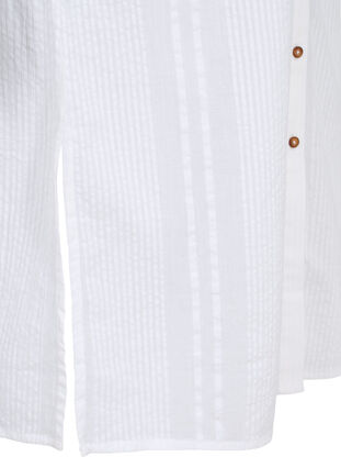 Katoenen hemdjurk met 3/4 mouwen, Bright White, Packshot image number 3