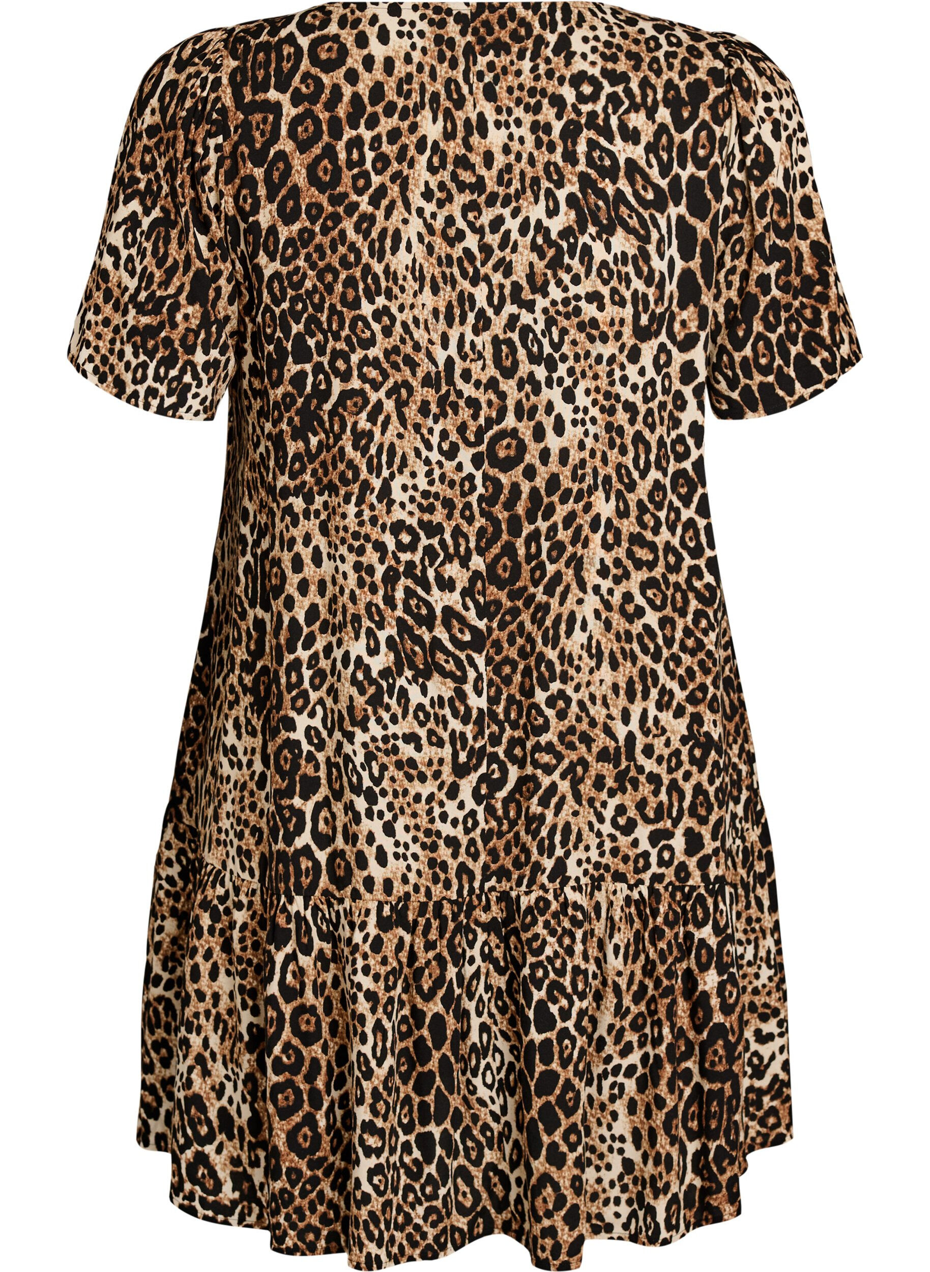 ZizziRobe en viscose avec d&eacute;coupe, Marron, Packshot image number 1