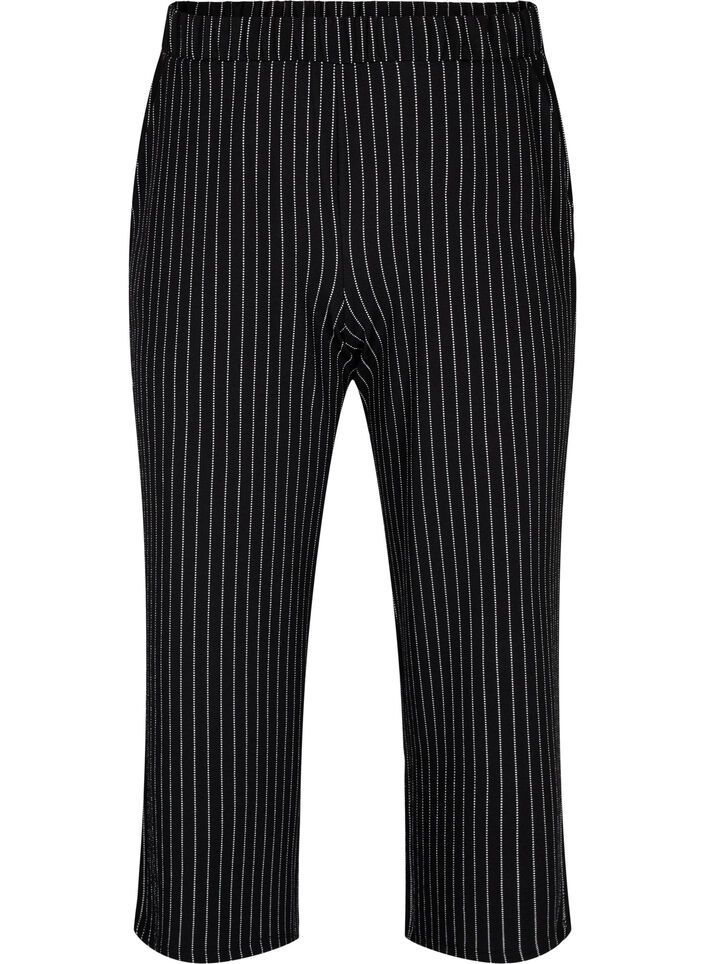 Pantalon ample avec longueur 7/8, Noir, Packshot image number 0