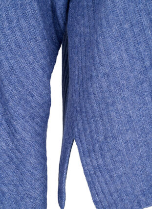 Pull en tricot avec fente, Gray Blue Mel., Packshot image number 3