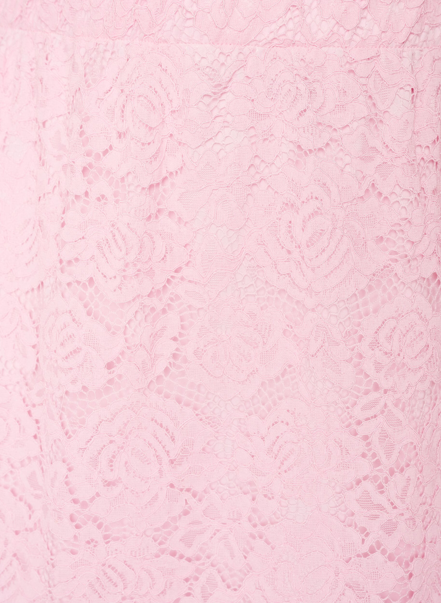 ZizziJupe midi en dentelle avec taille &eacute;lastique, Rose, Packshot image number 2