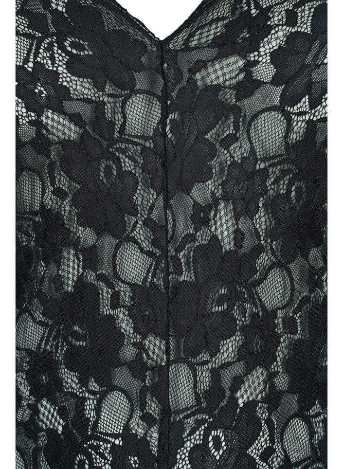 Body en dentelle à manches longues, Black, Packshot image number 2