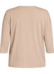 Jersey blouse met 3/4 mouwen, Beige, Packshot image number 1