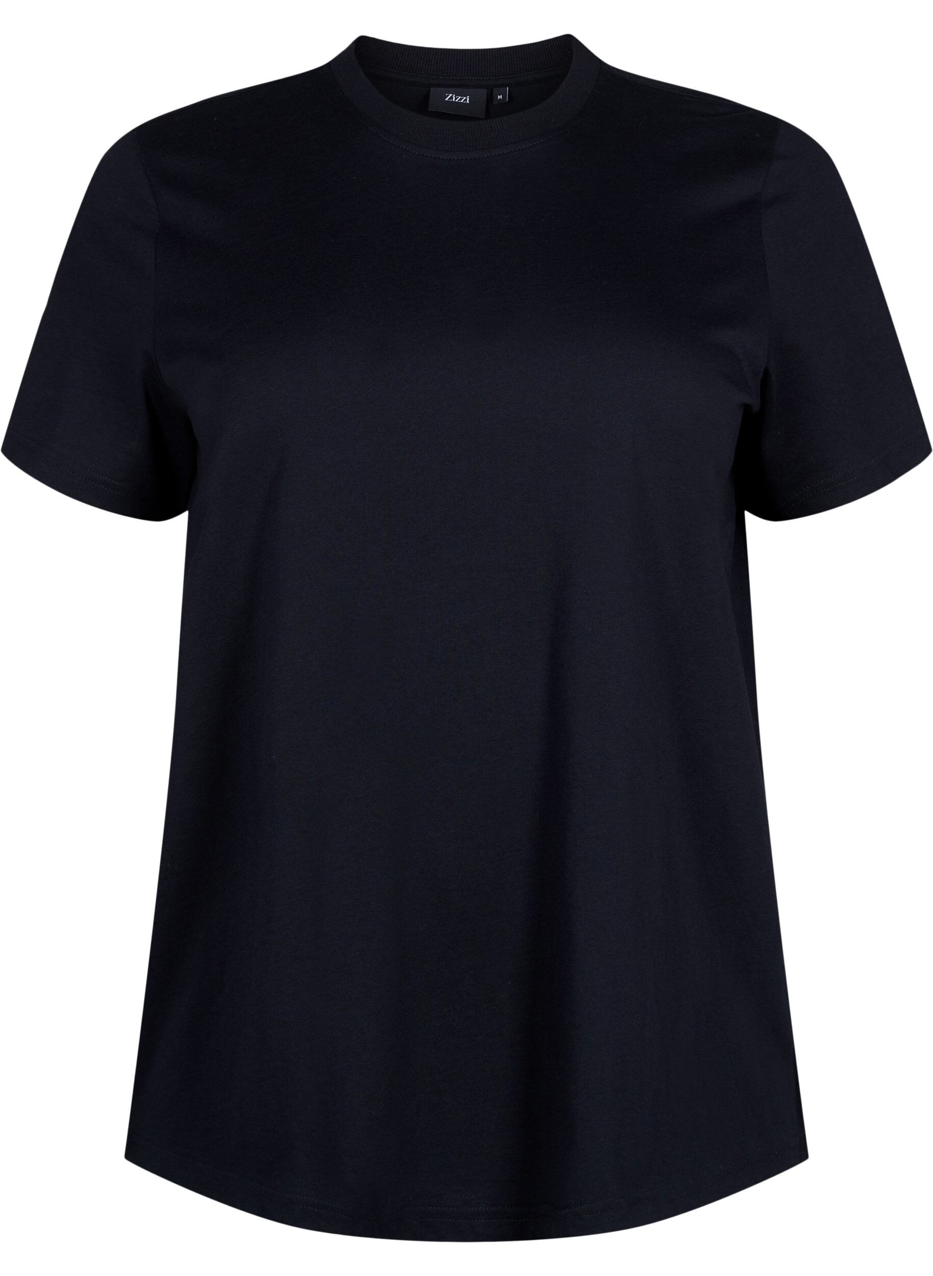 ZizziT-shirt basique en coton &agrave; col rond, Noir, Packshot image number 0