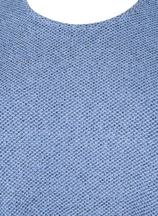 Melange Blouse met een rond halsje en lange mouw, Blue Bonnet, Packshot image number 2