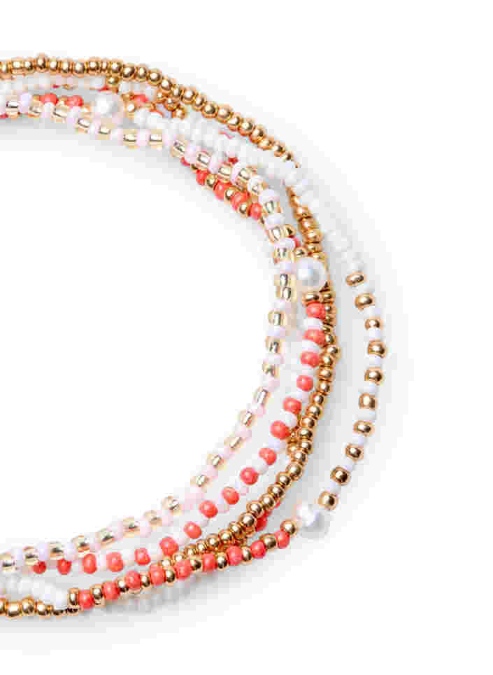 Lot de 5 bracelets en perles, Coral Mix, Packshot image number 1