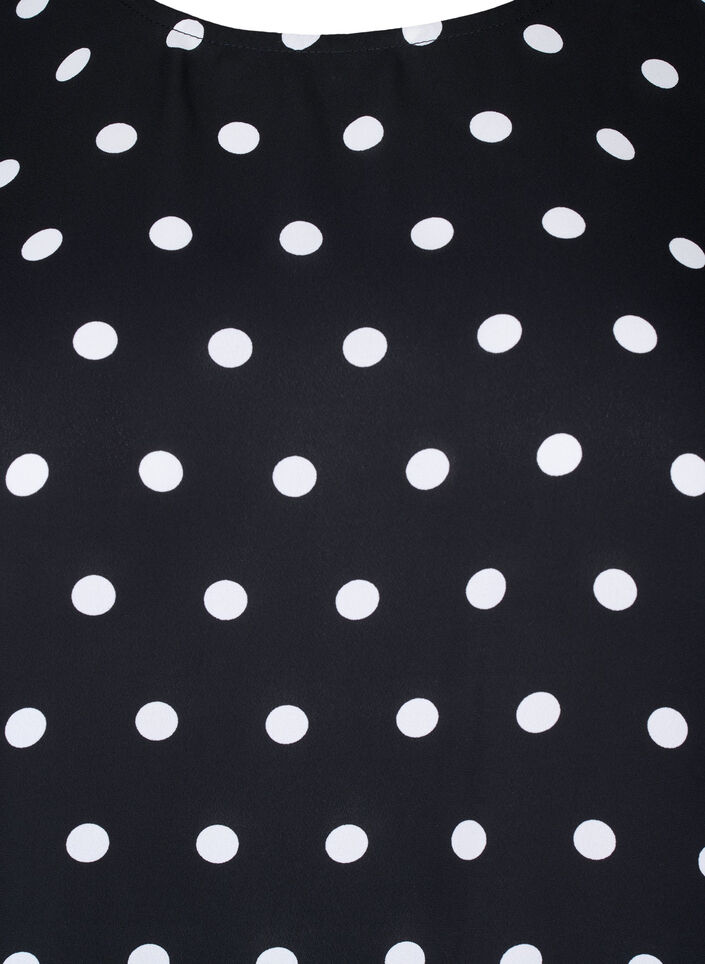 Gestippelde blouse met korte mouwen, Black W. White Dot, Packshot image number 2