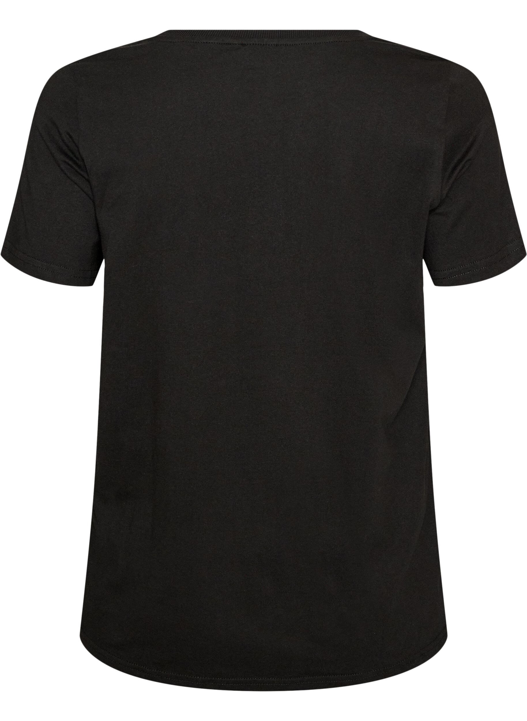 ZizziT-shirt de No&euml;l en coton bio, Noir, Packshot image number 1