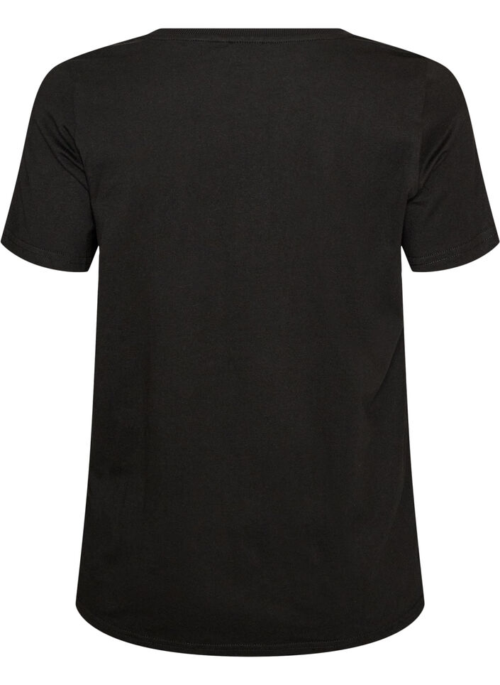 T-shirt de No&euml;l en coton bio, Noir, Packshot image number 1