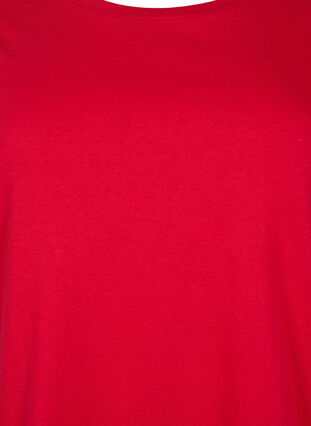 T-shirt in katoen met anglaise borduurwerk, Tango Red, Packshot image number 2