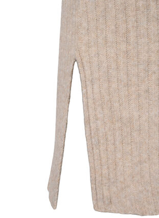 Ribbed Knit Dress met col, Simply Taupe Mel., Packshot image number 3
