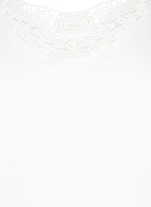 Chemisier en viscose avec détails en crochet, Bright White, Packshot image number 2