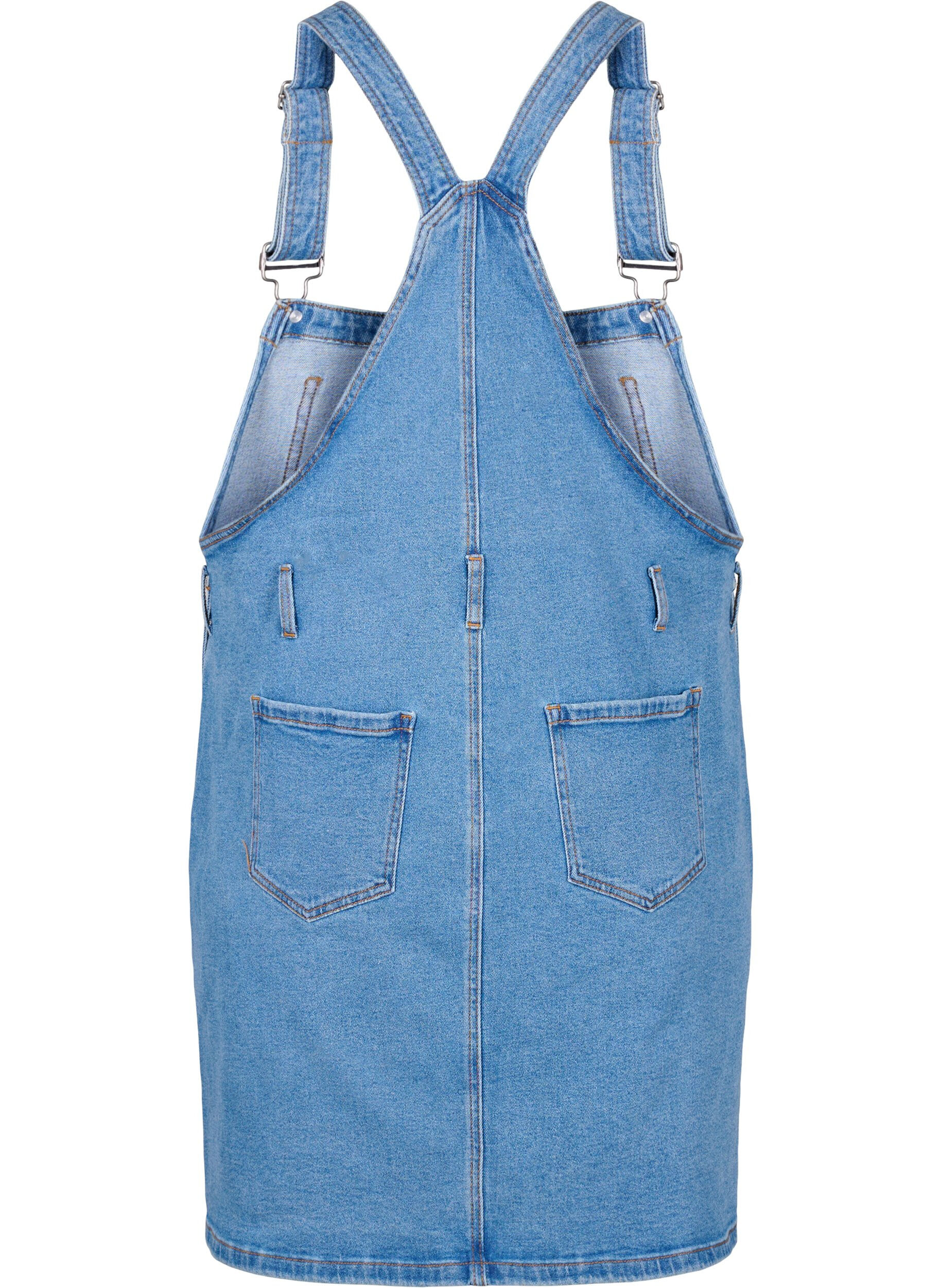 Zizzi Robe &agrave; salopette en jean, Bleu, Packshot image number 1