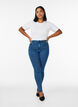 Jean Amy taille haute coupe super slim, Bleu, Model image number 0