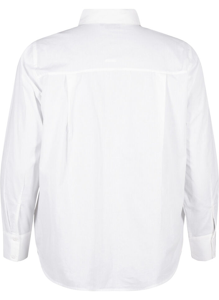 Klassiek overhemd met geborduurde hartjes, Bright Wh.W. Blue H., Packshot image number 1