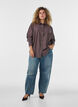 Chemise en viscose avec des boutons dor&eacute;s, Marron, Model image number 1