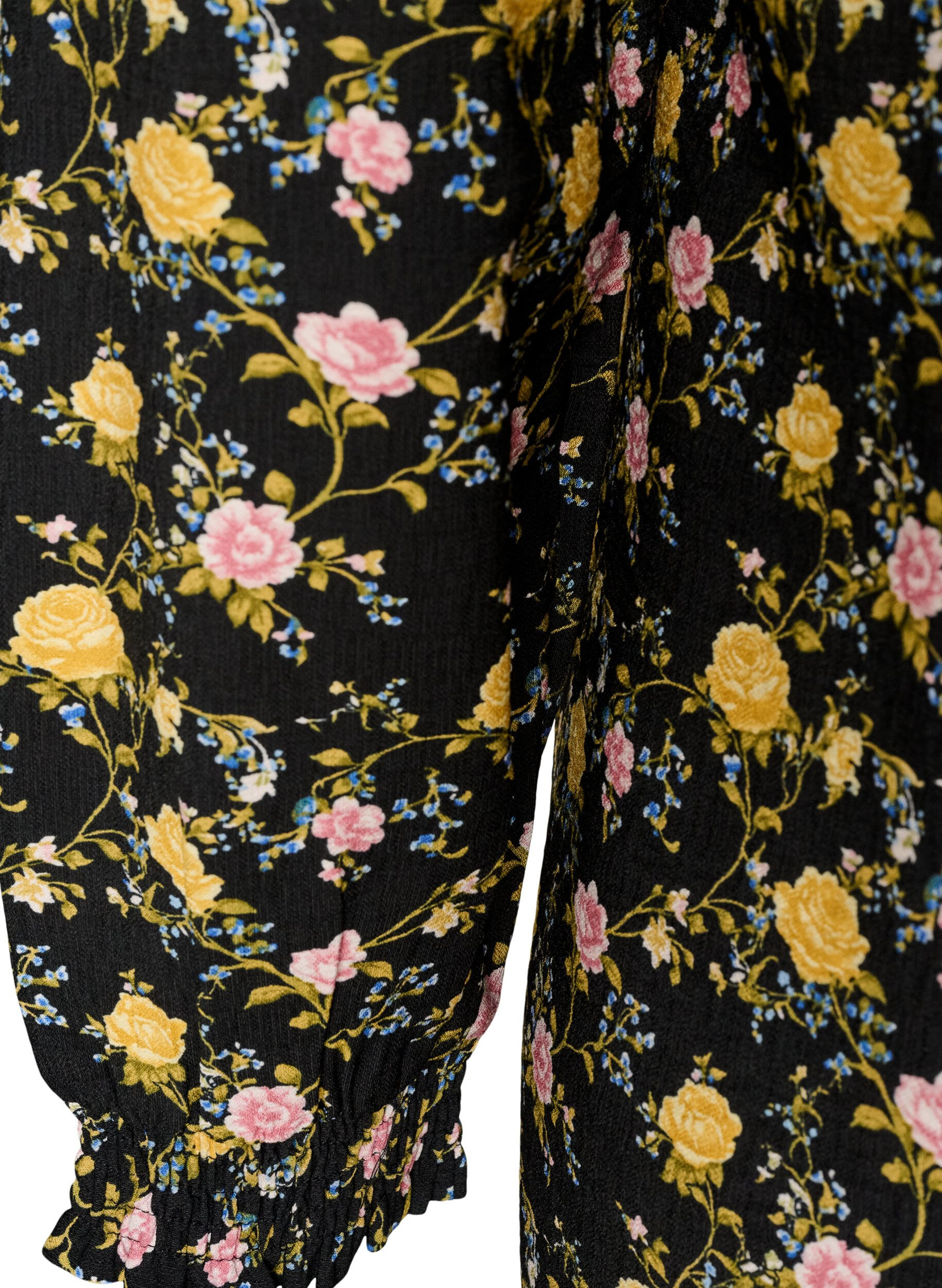 ZizziRobe imprim&eacute;e en viscose &agrave; manches longues, Noir, Packshot image number 3