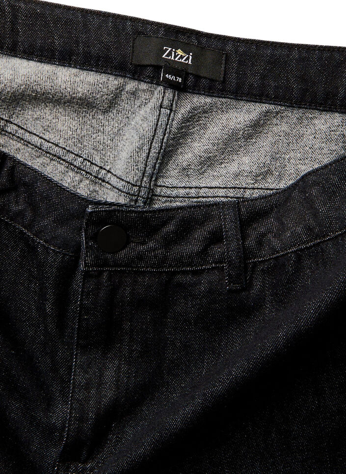 Wide fit jeans met een zachte, geborstelde binnenkant, Zwart, Packshot image number 4