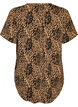 Blouse met korte mouwen en v-halslijn, Bruin, Packshot image number 1