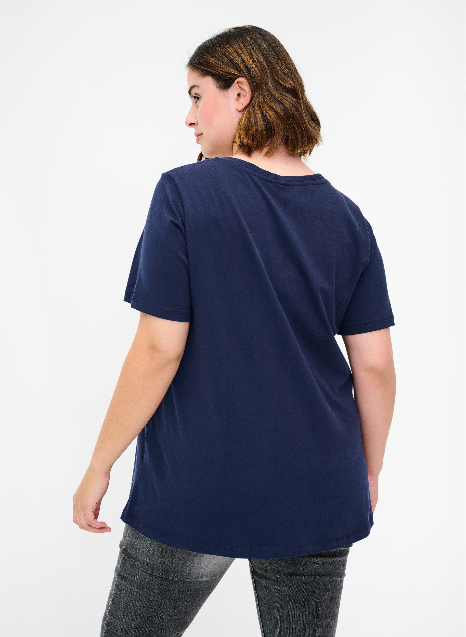 Zizzi T-shirt basique, Bleu, Model image number 2
