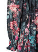 Bloemen midi-jurk met geweven textuur en strikceintuur, Zwart, Packshot image number 3