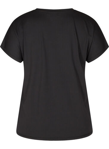 T-shirt d'entraînement à manches courtes avec col en V, Black, Packshot image number 1