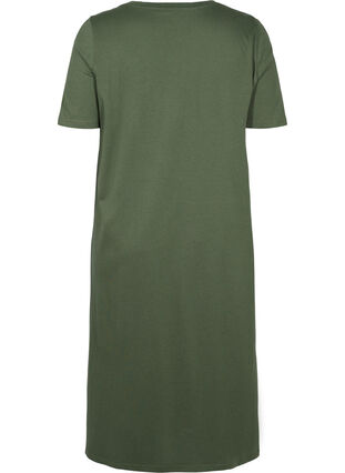 Katoenen t-shirt jurk met 2/4 mouwen, Thyme, Packshot image number 1