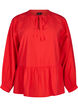Blouse met strik en lange mouwen, Rood, Packshot image number 0