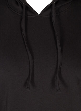 Sweatshirt met capuchon en geribbelde randen, Black, Packshot image number 2