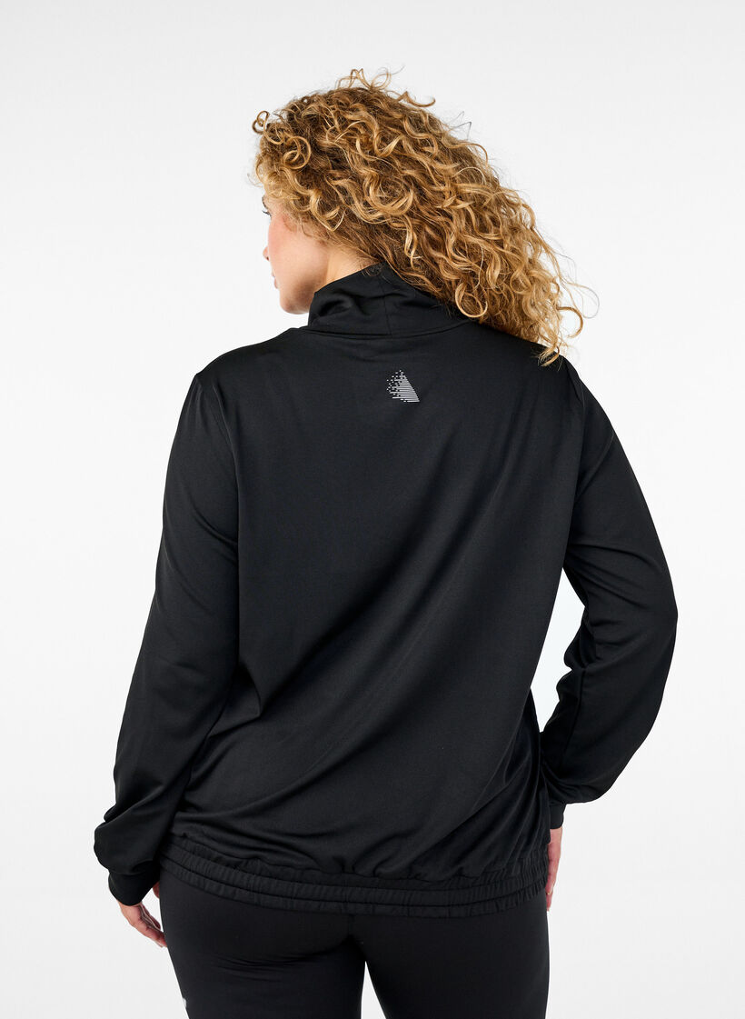 Haut de sport à col montant, Black, Model image number 1