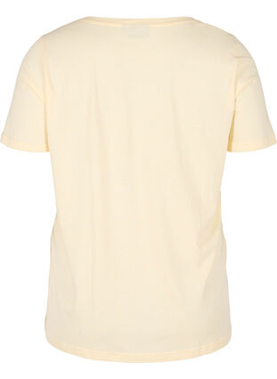 T-shirt en coton bio avec imprimé, Light Yellow, Packshot image number 1