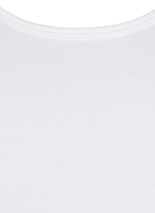 Top basique de couleur unie en coton, Bright White, Packshot image number 2