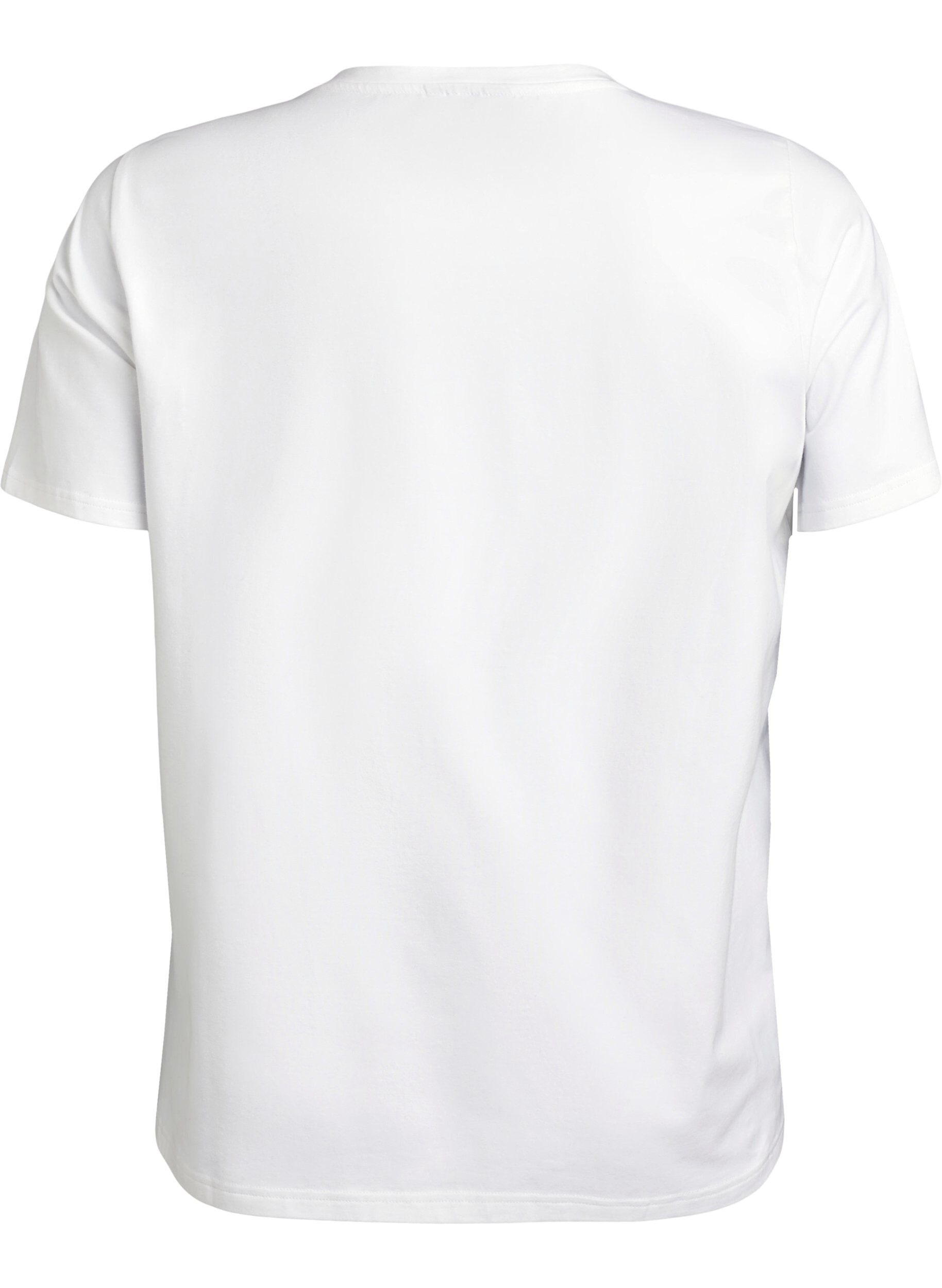 ZizziT-shirt in biologisch katoen met bloemenprint, B. White w. EMB, Packshot image number 1