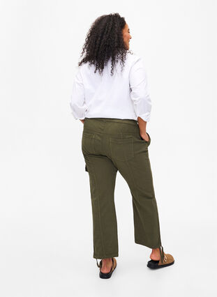 Pantalon ample en coton, Ivy Green, Model image number 1