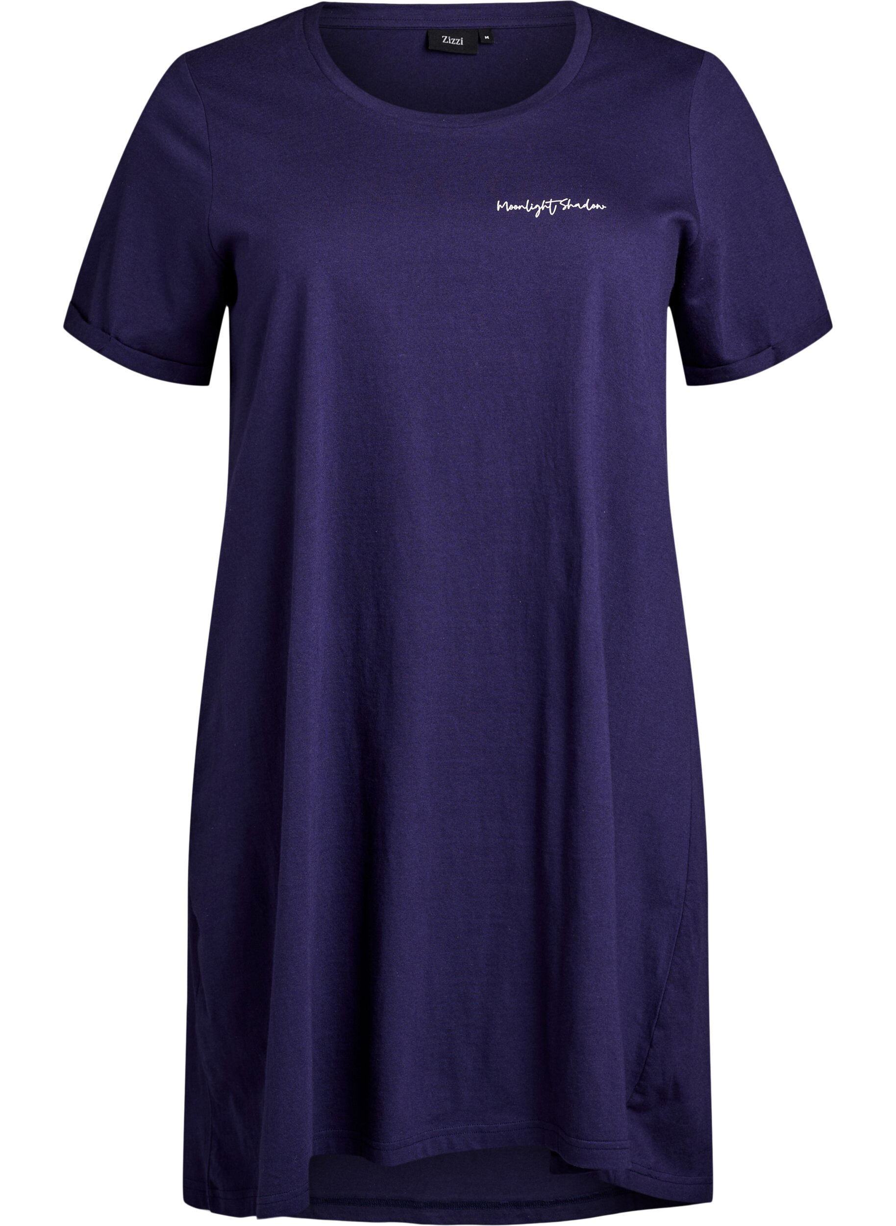 T-shirt de nuit long en coton bio avec imprim&eacute;