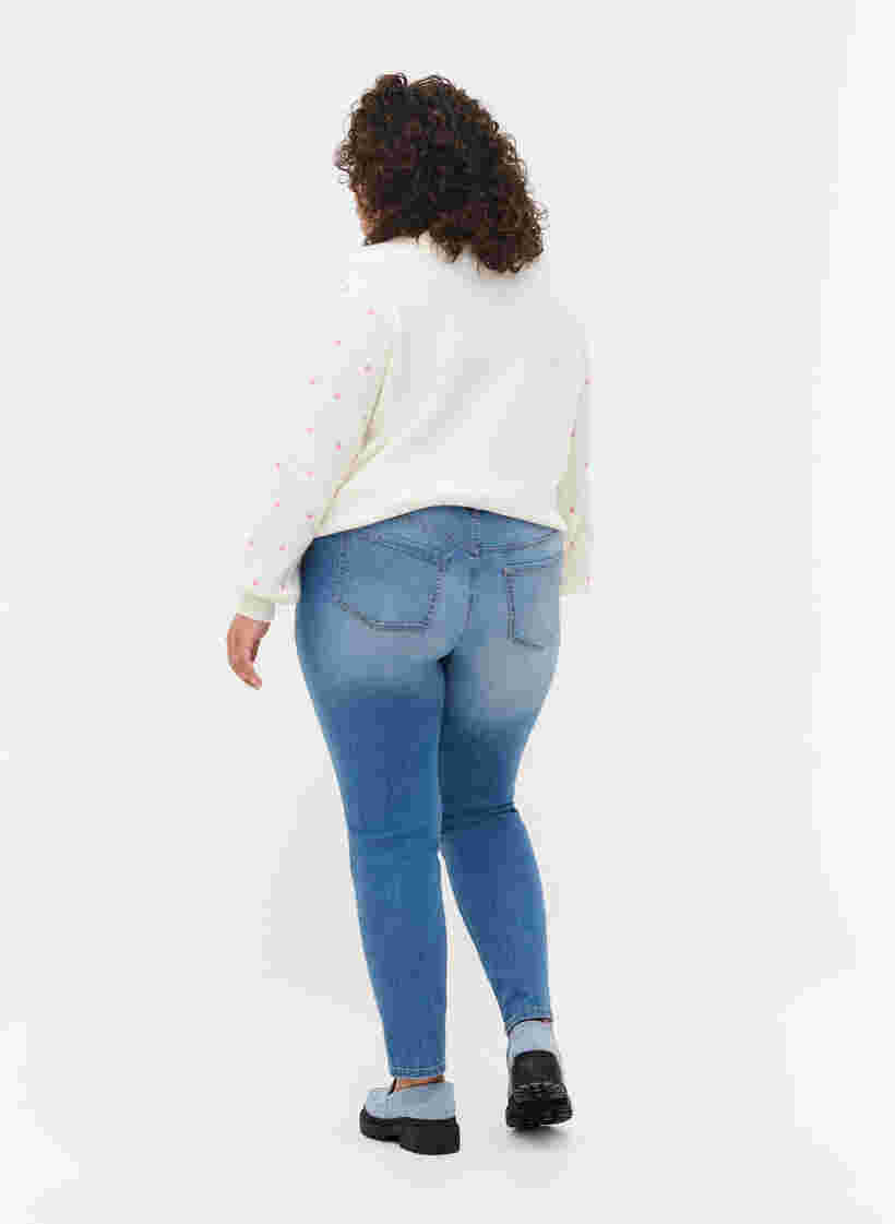 Emily jeans met slanke pasvorm en normale taille, Blue denim, Model image number 1