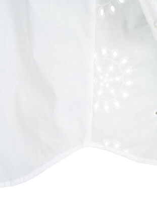Shirtblouse met Engels borduurwerk en 3/4-mouwen, Bright White, Packshot image number 3