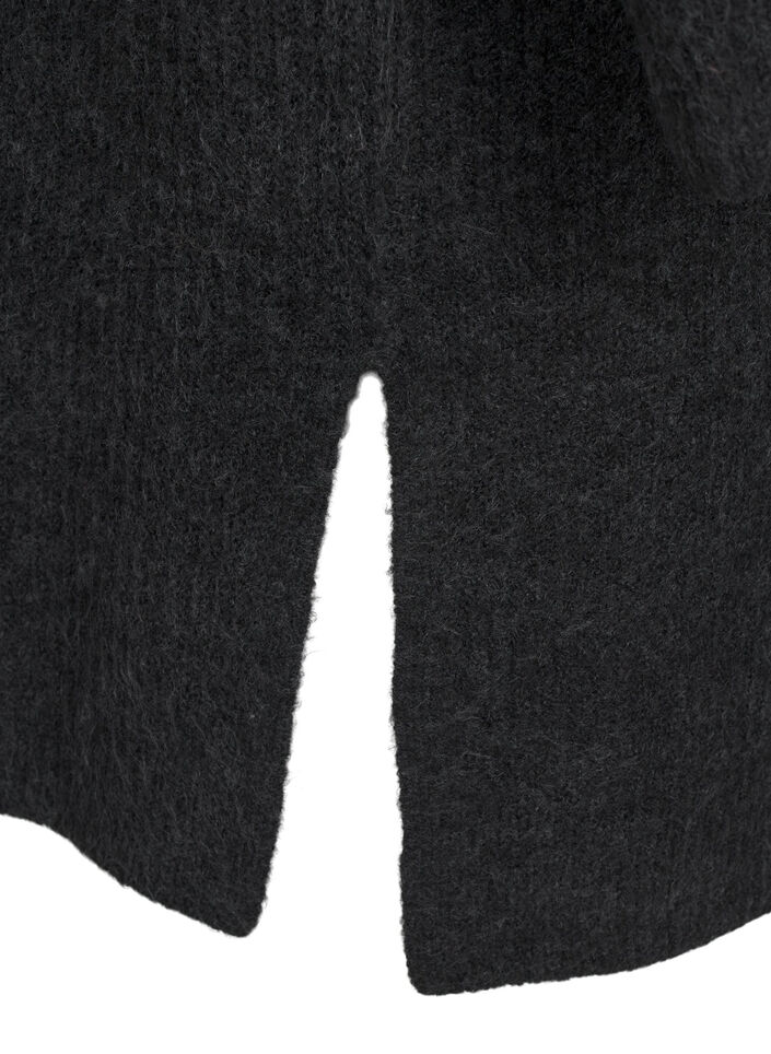 FLASH - Cardigan à manches longues avec fentes latérales, Dark Grey Melange, Packshot image number 3