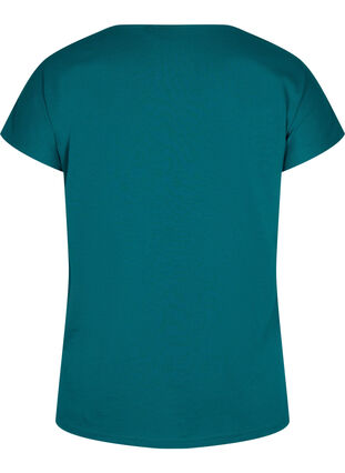 T-shirt met mix van katoen, Everglade, Packshot image number 1