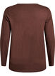 T-shirt met lange mouwen, V-hals en knopen, Bruin, Packshot image number 1