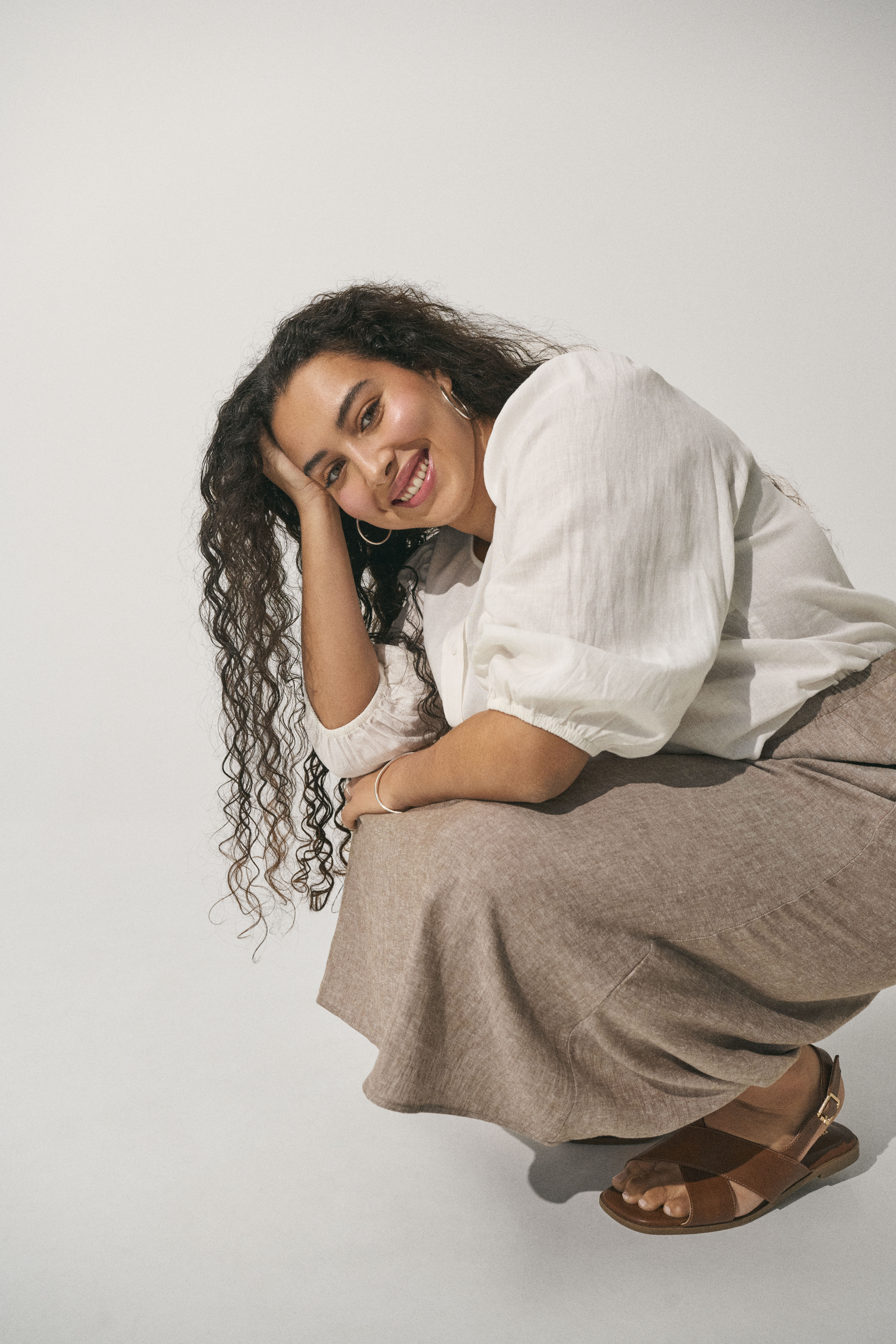 Zizzi Tenue en lin avec jupe, , Model