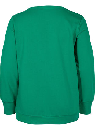 Sweat-shirt en coton avec imprimé de texte, Jolly Green, Packshot image number 1